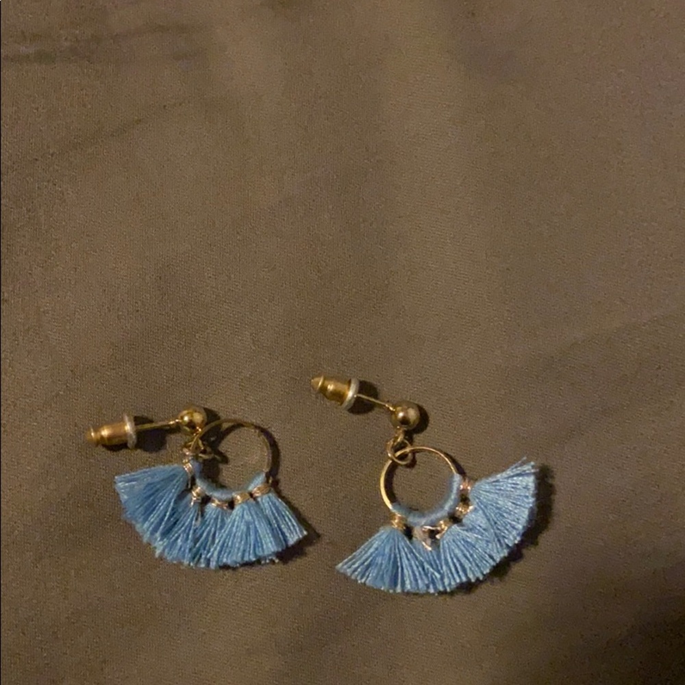 Unused but out of package blue tassel earrings